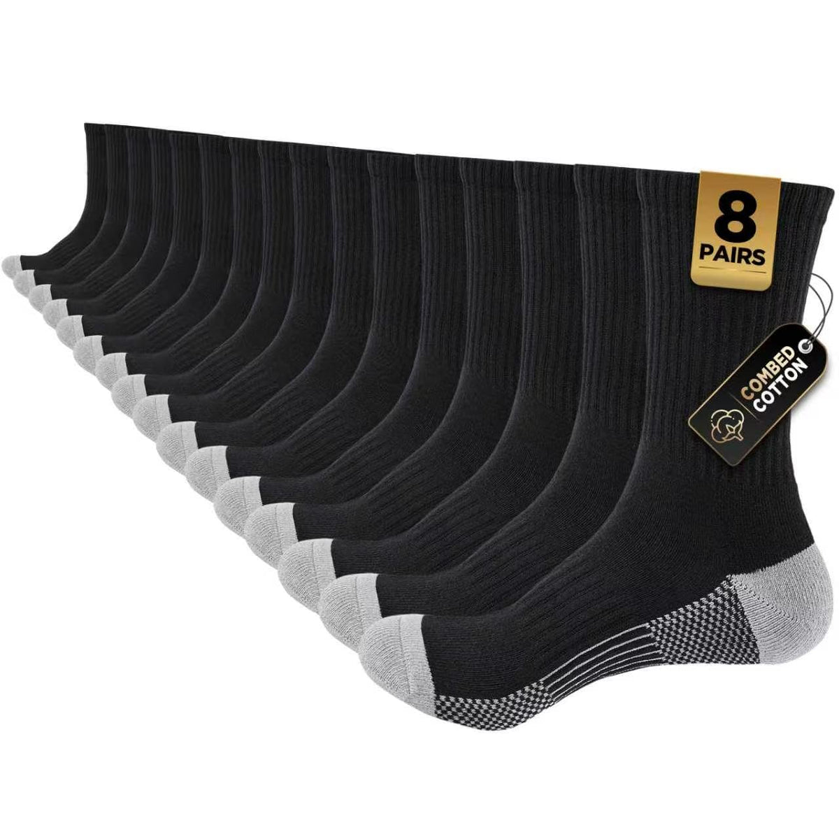 Cirorld Mens Sports Socks, 6/8 Pairs Work Boot Socks for Men & Women