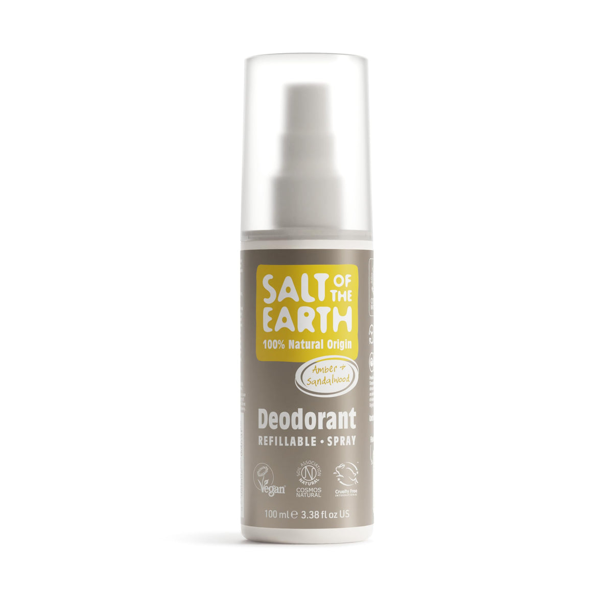 Salt of the Earth – Refillable Natural Deodorant Spray (3 Pack) – 100% Natural Origin Ingredients - Vegan, Long Lasting Protection – Suitable For Women, Men & Kids - 300ml (Unscented)