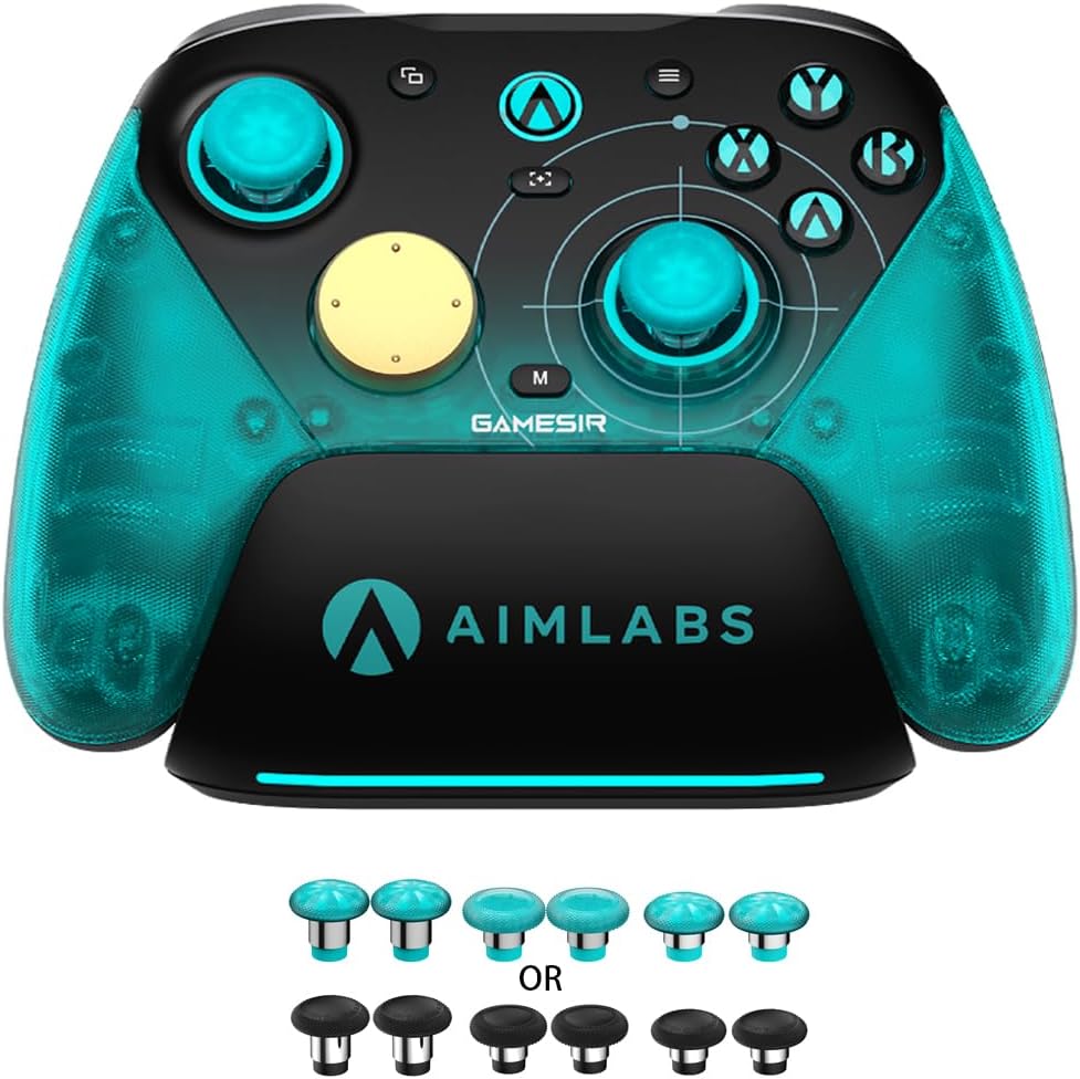 GameSir G7 Pro 8K PC Wireless Controller for Windows with TMR Joysticks, Dual-Mode Trigger Stops, Four Remappable Macro Buttons, 3.5mm Audio Support - Aimlabs Edition