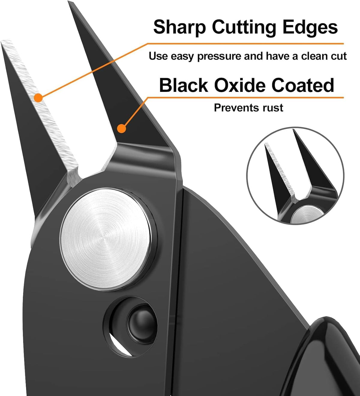 BOENFU Flush Cutter Small Wire Cutters Cable Tie Cutter 10 Pack 5 Inch Precision Wire Clippers Hobby Snips Side Cutting Pliers for Jewelry Making, Electronics, Black