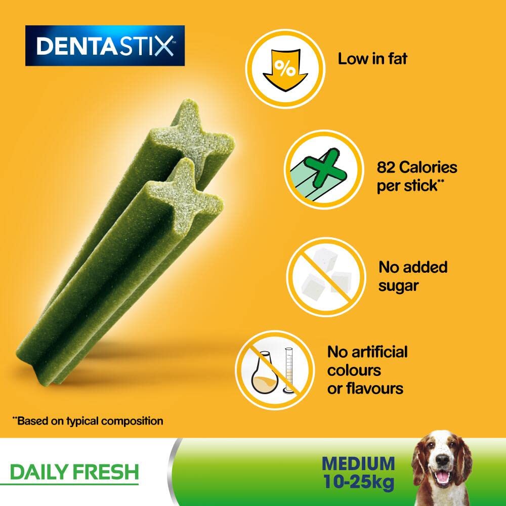 Pedigree DentaStix - Daily Dental Chews For Medium Dogs (10-25 kg), 112 Sticks