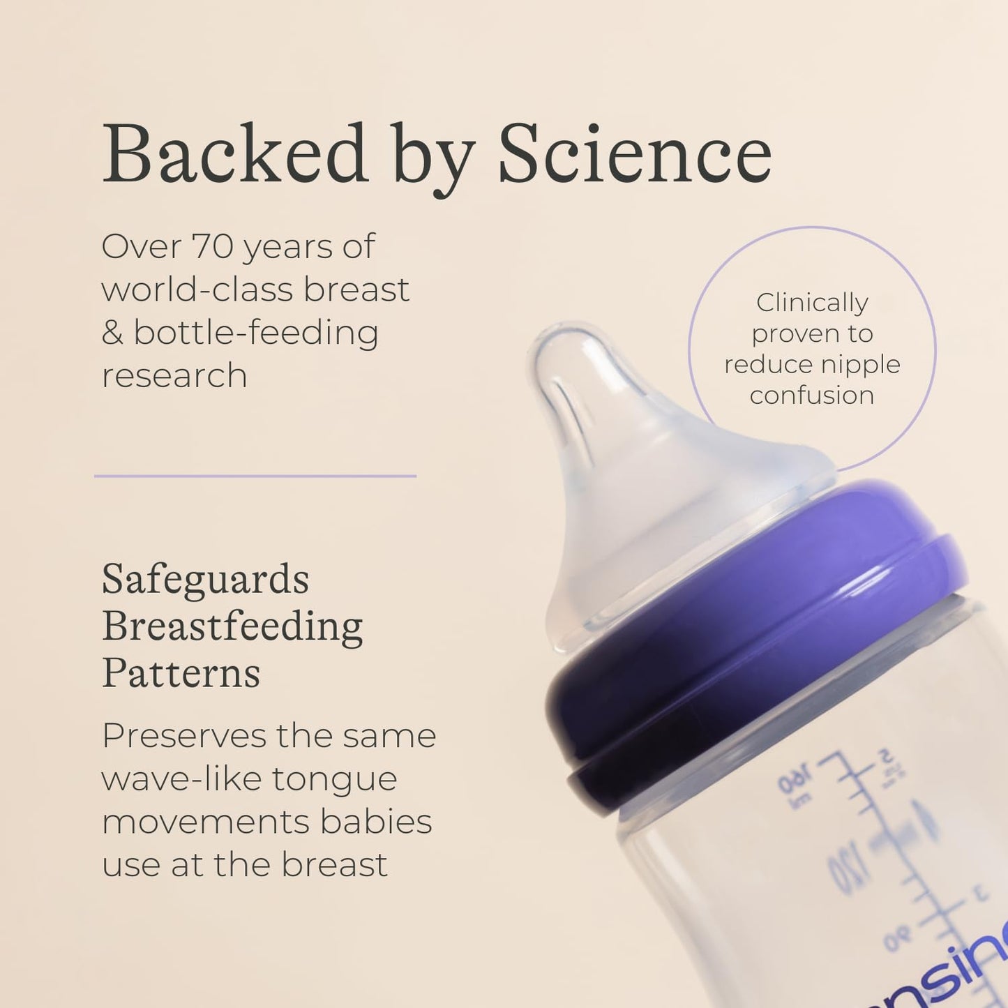 Lansinoh Anti Colic Baby Bottle - 2 Pack 240 ml - NaturalWave® Teats Reduces Nipple Confusion - BPA & BPS-Free Breastfeeding Bottle Feeding Stackable Lid Fridge Freezer Milk Storage Feeding Bottles