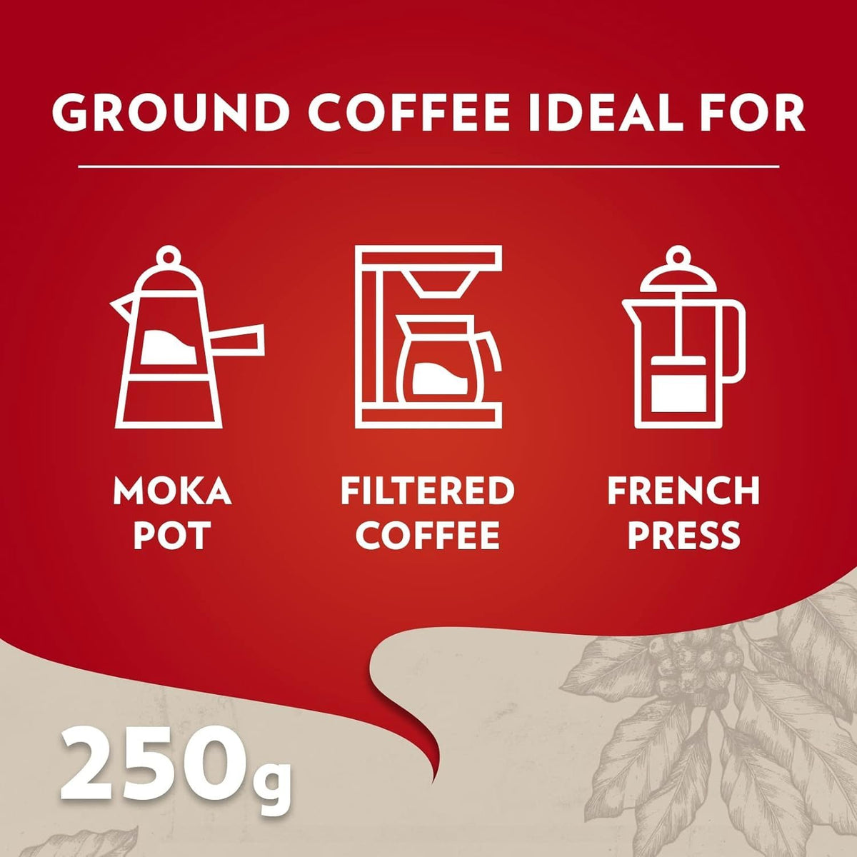 Lavazza Qualità Rossa, Ground Coffee Espresso 500 g (Pack of 2)