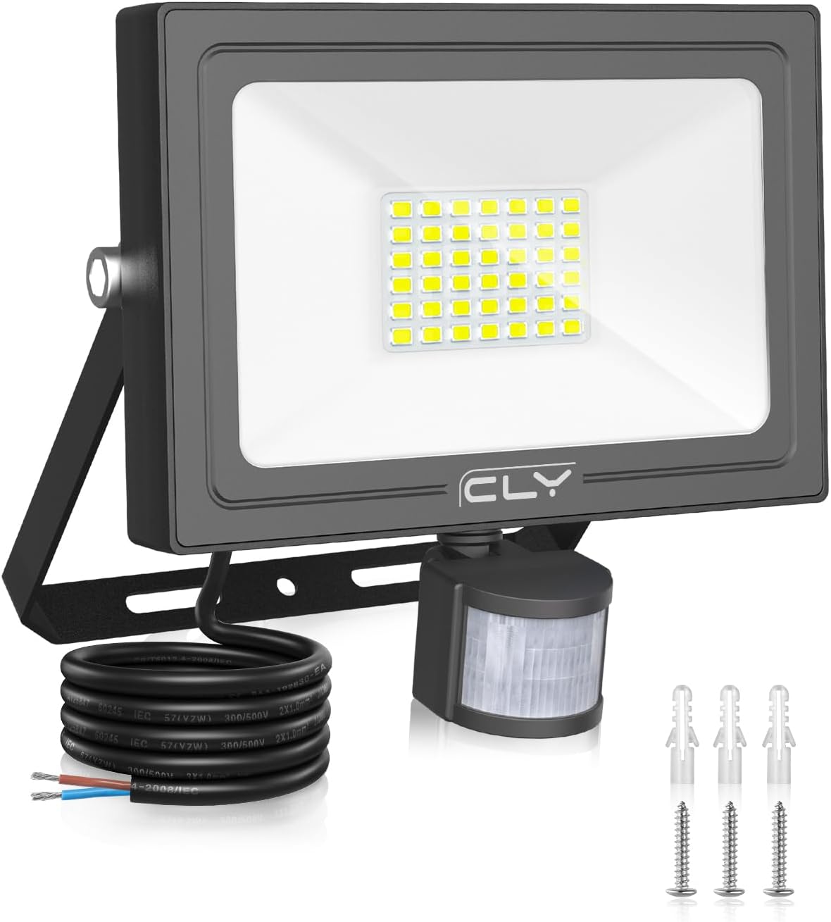 CLY Security Lights Outdoor Motion Sensor 30W PIR Sensor Light 2820LM 6500K