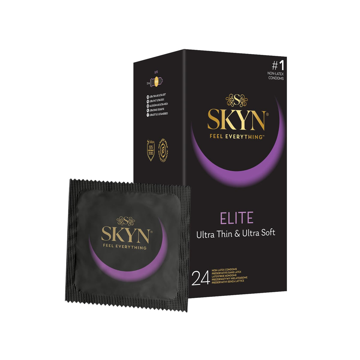 SKYN Elite (Pack of 10) Regular Size, Ultra-Thin Latex Free Condoms for Men