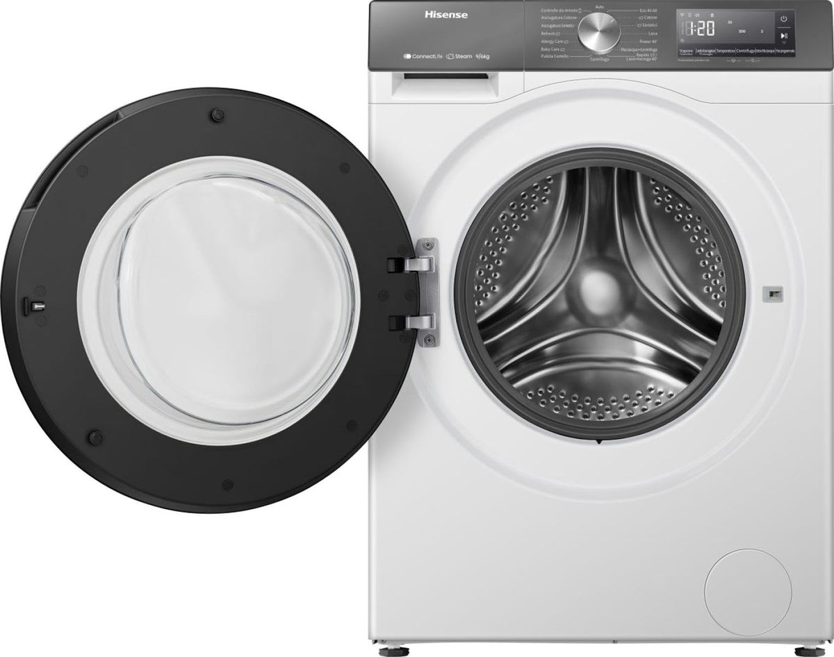 Hisense 3S Series WD3S8043BB3 Wifi Connected 8Kg and 5Kg Washer Dryer with 1400 rpm - Black - A-D Rated