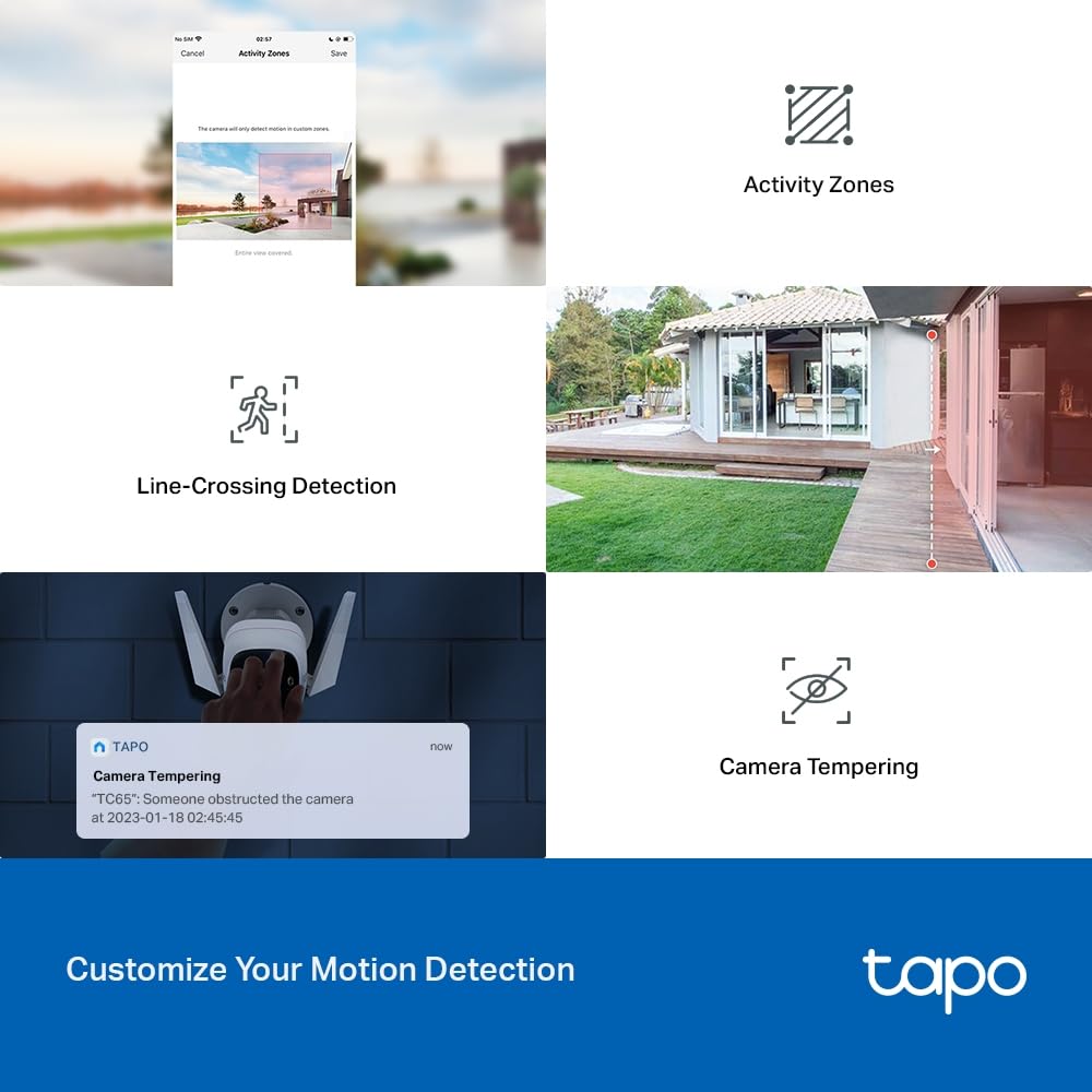 Tapo TP-Link C500 Outdoor Wi-Fi Security Camera, 360° FHD 1080P with Night Vision, Two-Way Audio, Cloud Video Recording, Works with Alexa