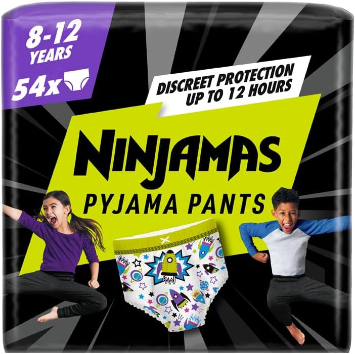 Pampers Ninjamas Boys Pyjama Pants, 54 Count, Age 8-12 Years