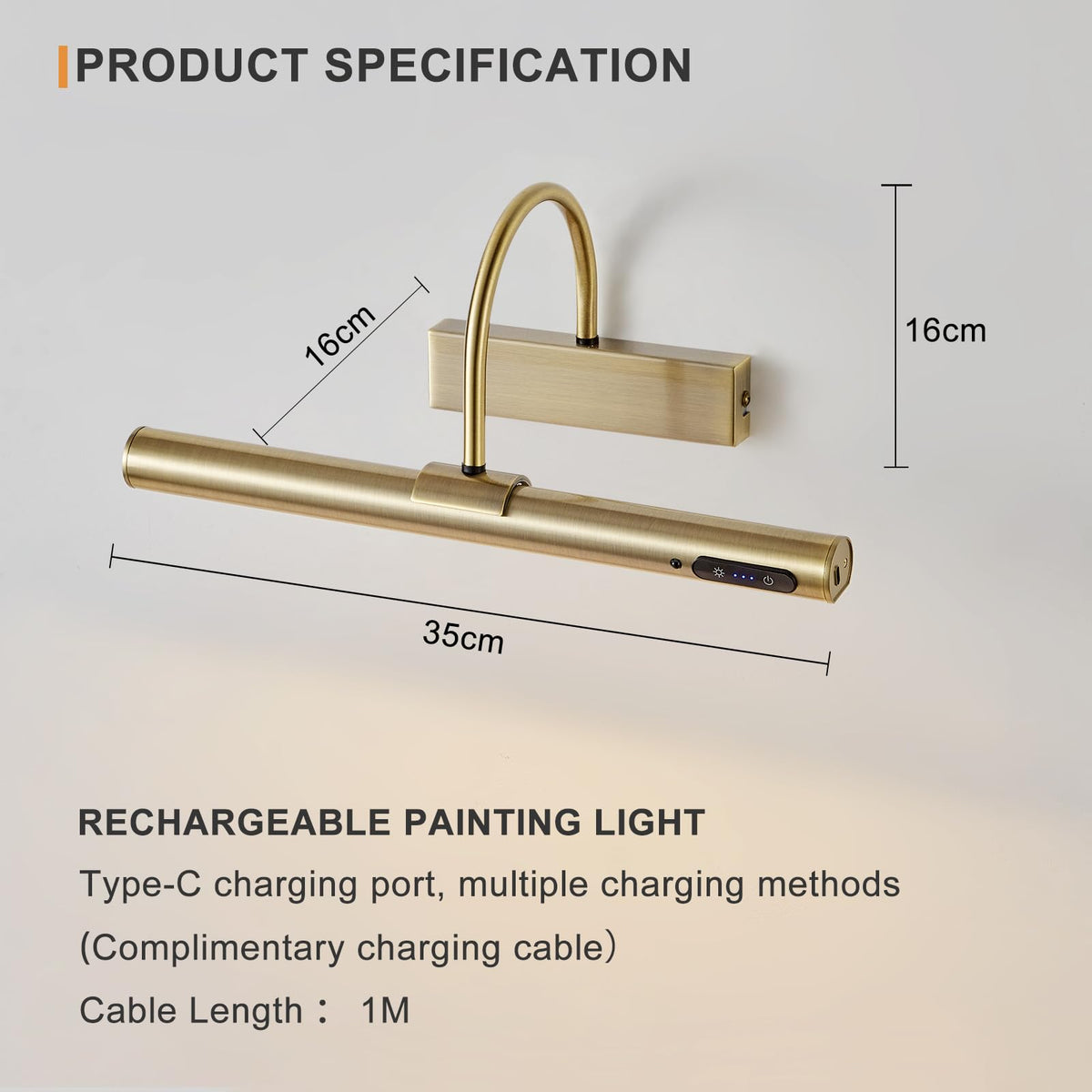 HARPER LIVING Rechargeable Picture Light with Remote, Dimmable and 3 Colour Temps, Battery Operated Wall Light with Timer & Memory, LED Display Lamp for Dartboard Pictures Frame Gallery-Black