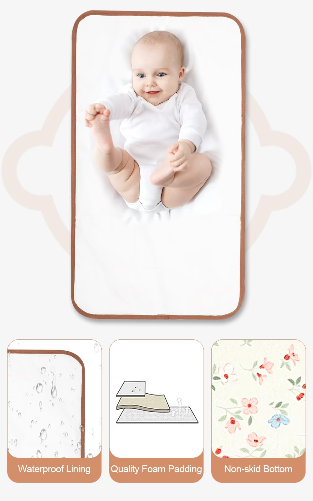 Lekebaby Foldable Travel Changing Mat Portable Baby Change Mat, Grey
