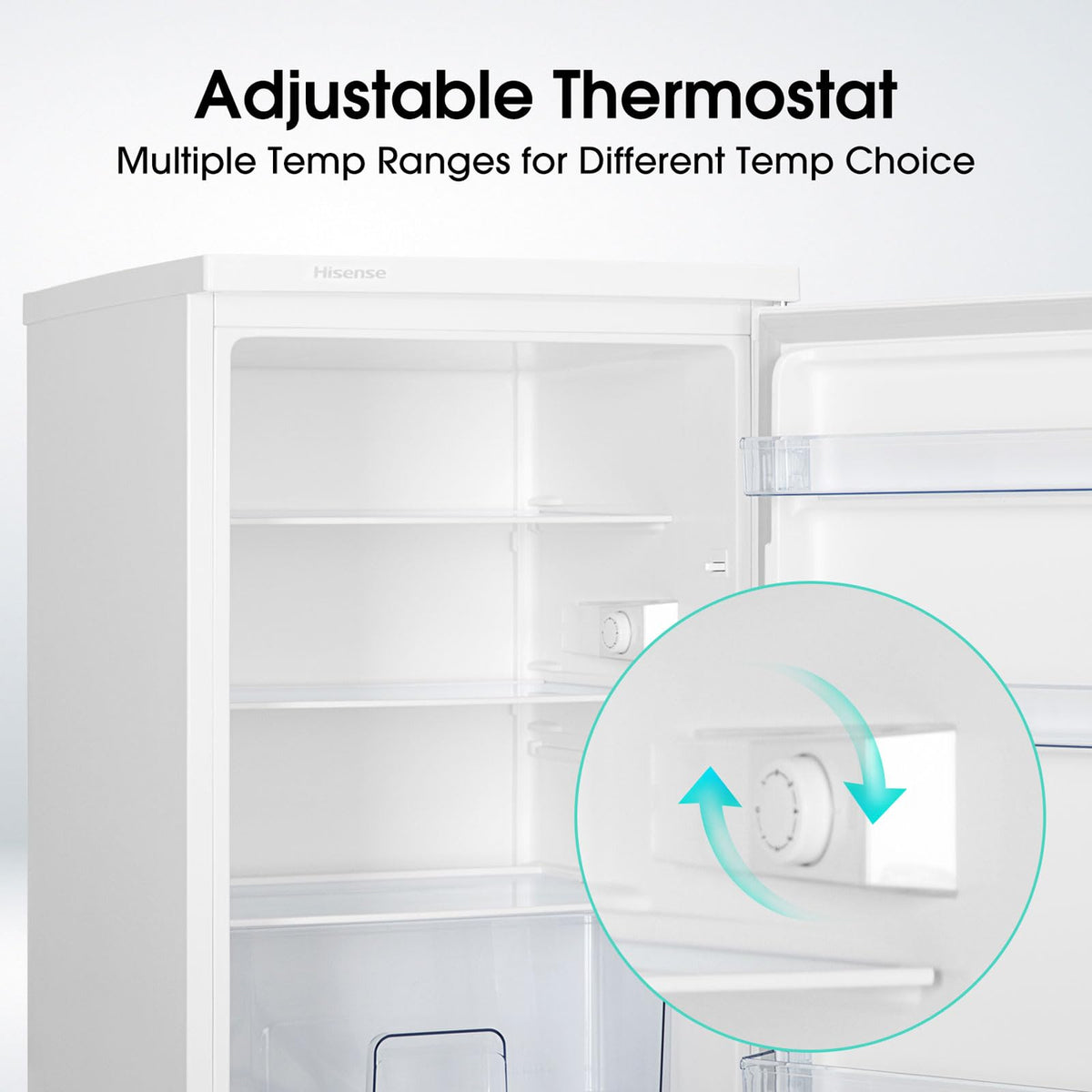 Hisense FV105D4BW21 56cm Under-Counter Freezer, 82-Litre Capacity, Reversible Door, 3 Freezer Drawers, White, E Rated