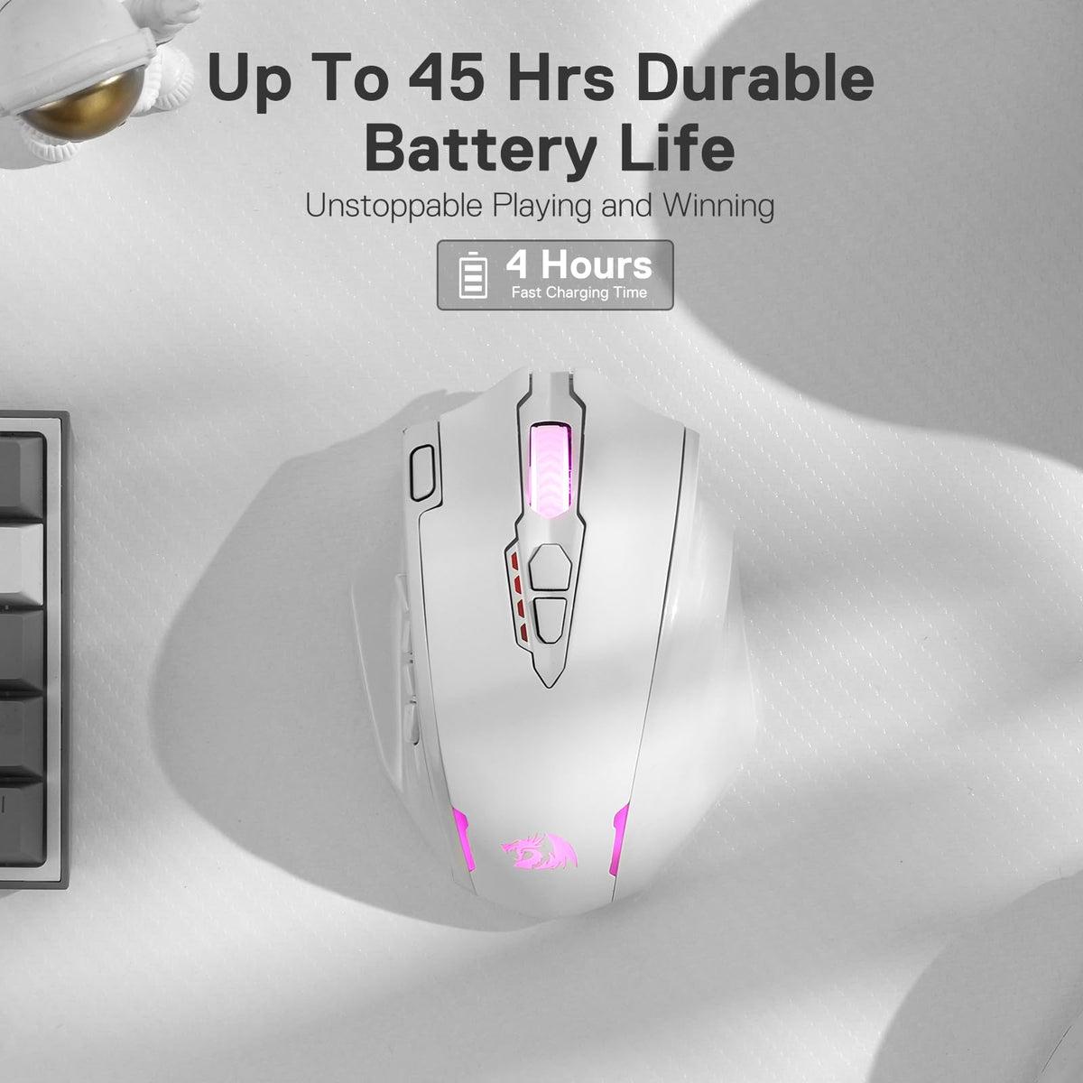 Redragon M908 Impact RGB LED MMO Gaming Mouse With 12 Side Buttons, Optical Wired Ergonomic Mouse with Max 12,400DPI, High Precision, 18 Programmable Macro Shortcuts, Comfort Grip