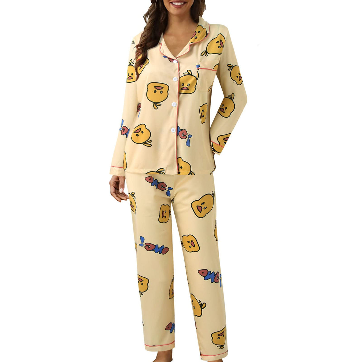 Pyjamas For Womens Women Pyjamas Set Lounge Wear Sets Matching Christmas Pjs Ladies Plus Size Co Ord Sets Autumn Nightwear Wide Leg Trousers Long Sleeve Comfort Nighties Fashion Fall Clothing Outfits