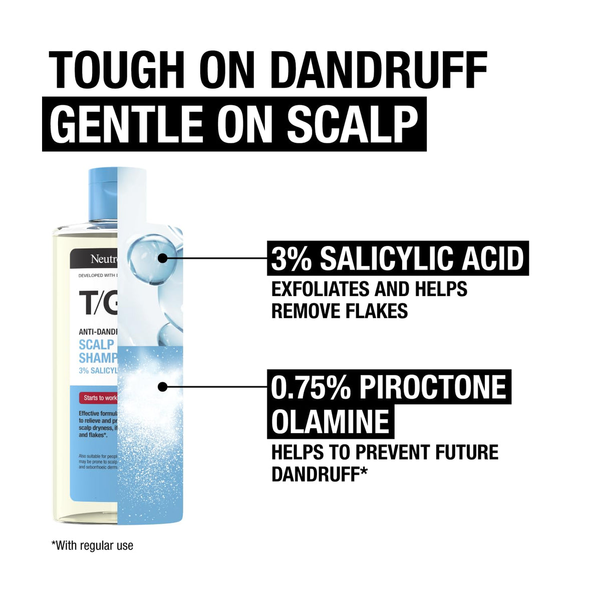 Neutrogena T/Gel Scalp Relief Anti-Dandruff Shampoo (250ml) With 3% Salicylic Acid, Suitable for Those Prone to Scalp Psoriasis and Seborrhoeic Dermatitis,Packaging may vary