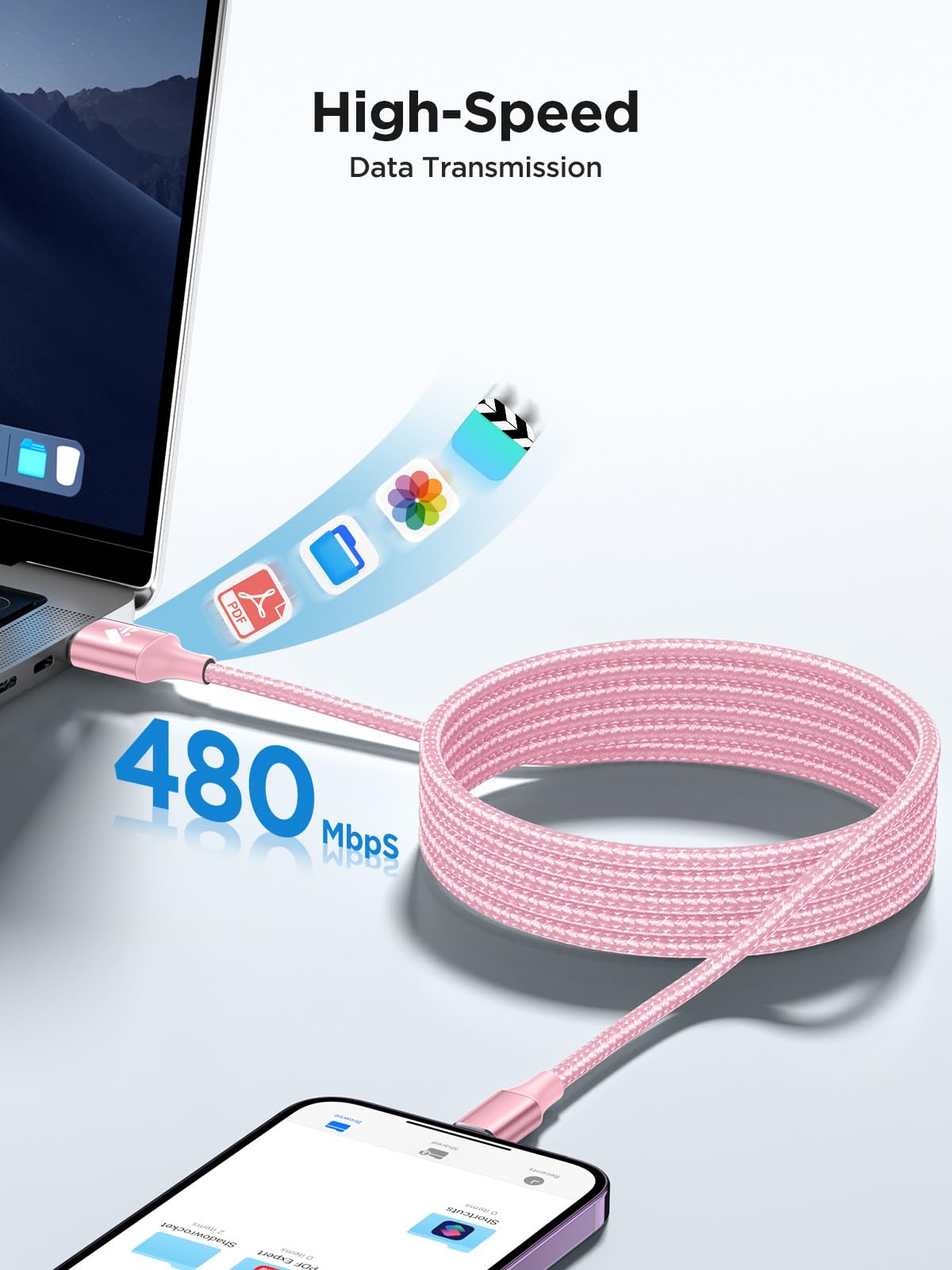 Aioneus iPhone Charger Cable 2M MFi Certified Lightning Cable Fast Charging