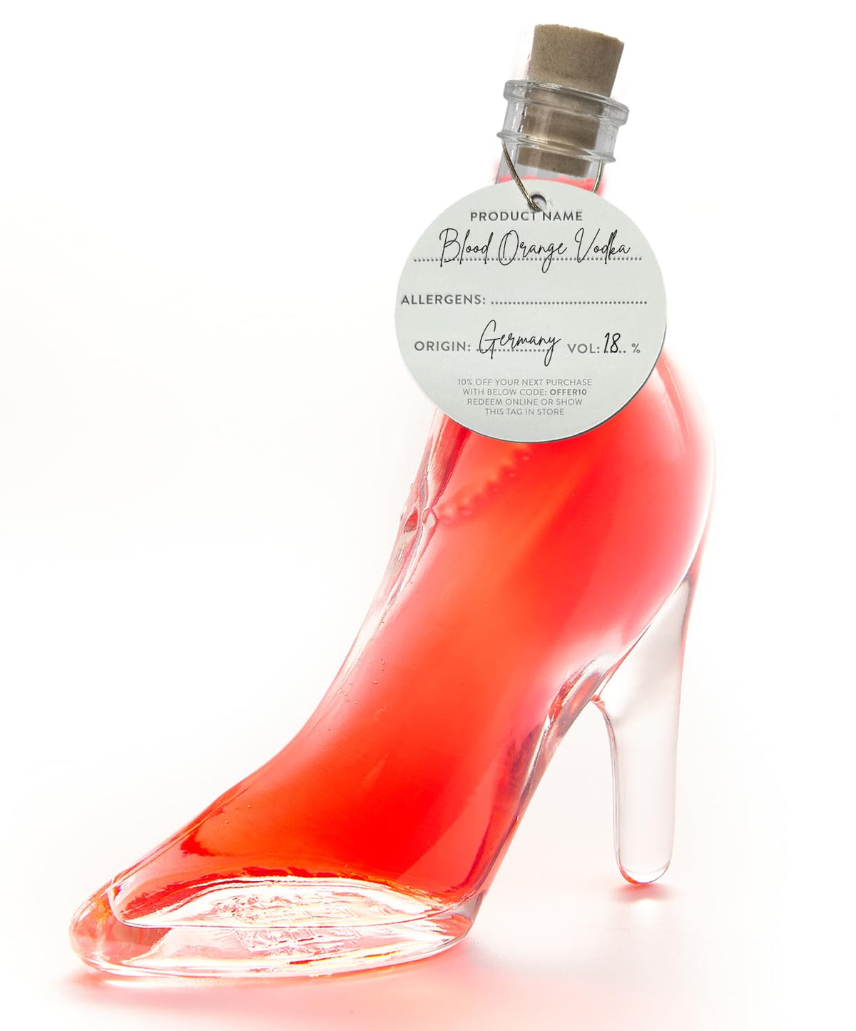 IL GUSTO Pink Vodka in Stiletto – Lady Shoe Glass Bottle 40ml – Premium Fruity Berries Vodka 36% ABV – Unique Gift for Her