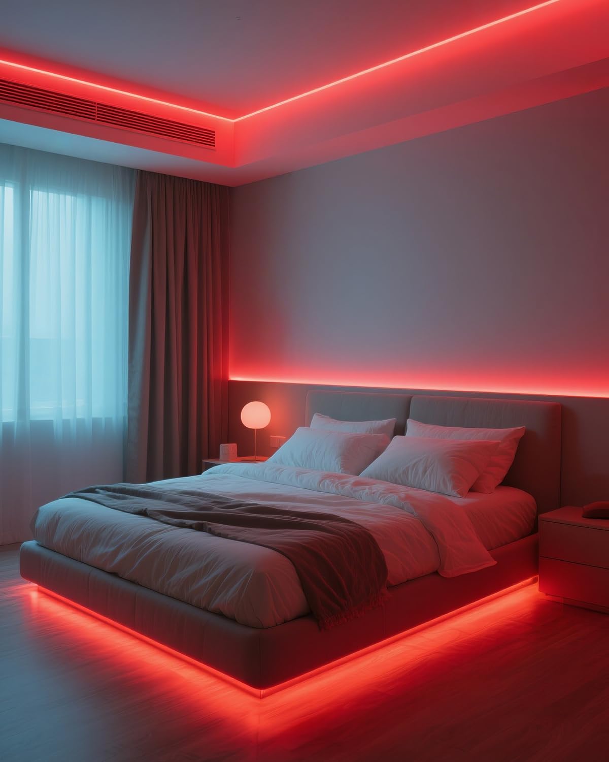 Aclorol 12V Red LED Lights for Bedroom 5M Fleixible COB LED Strip Light
