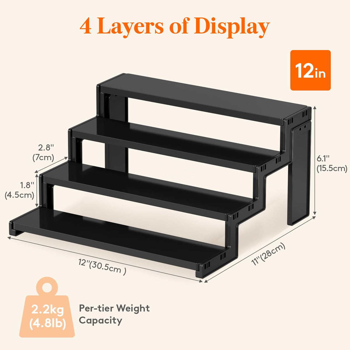 Lifewit 12″ Perfume Stand, Cologne Organiser, Tool-Free Assembly, 1 Pcs