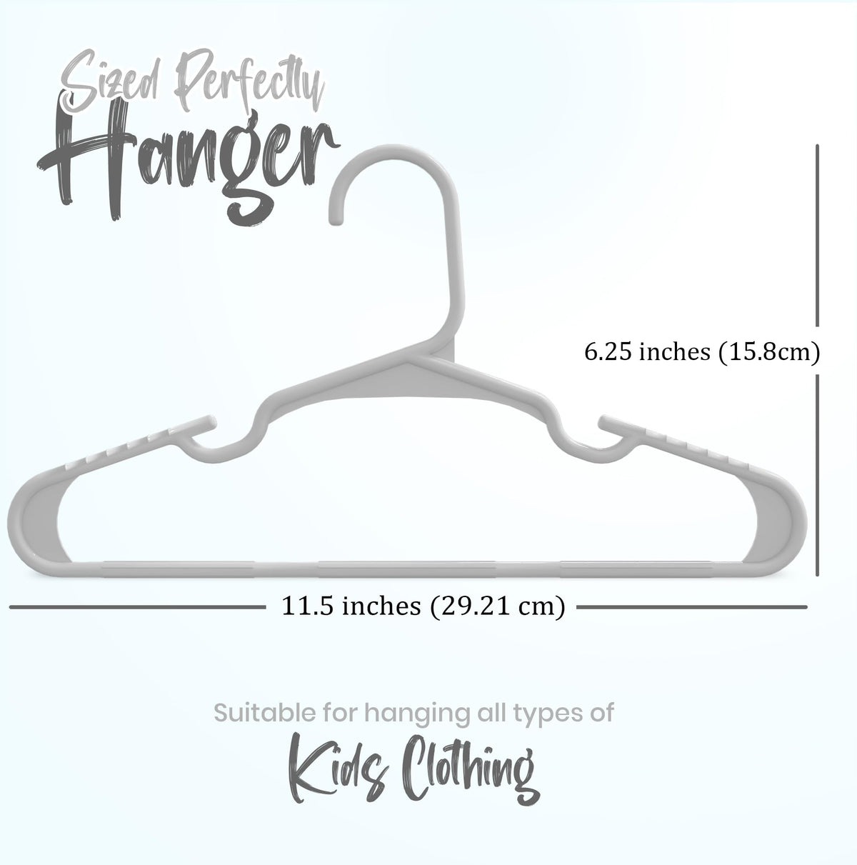 Utopia Home 20pcs Kids Hangers - 28cm Plastic Baby Hangers for Closet - Kids Hanger for Clothes and Baby Hanger for Closet - for Daily Standard Use (Grey)