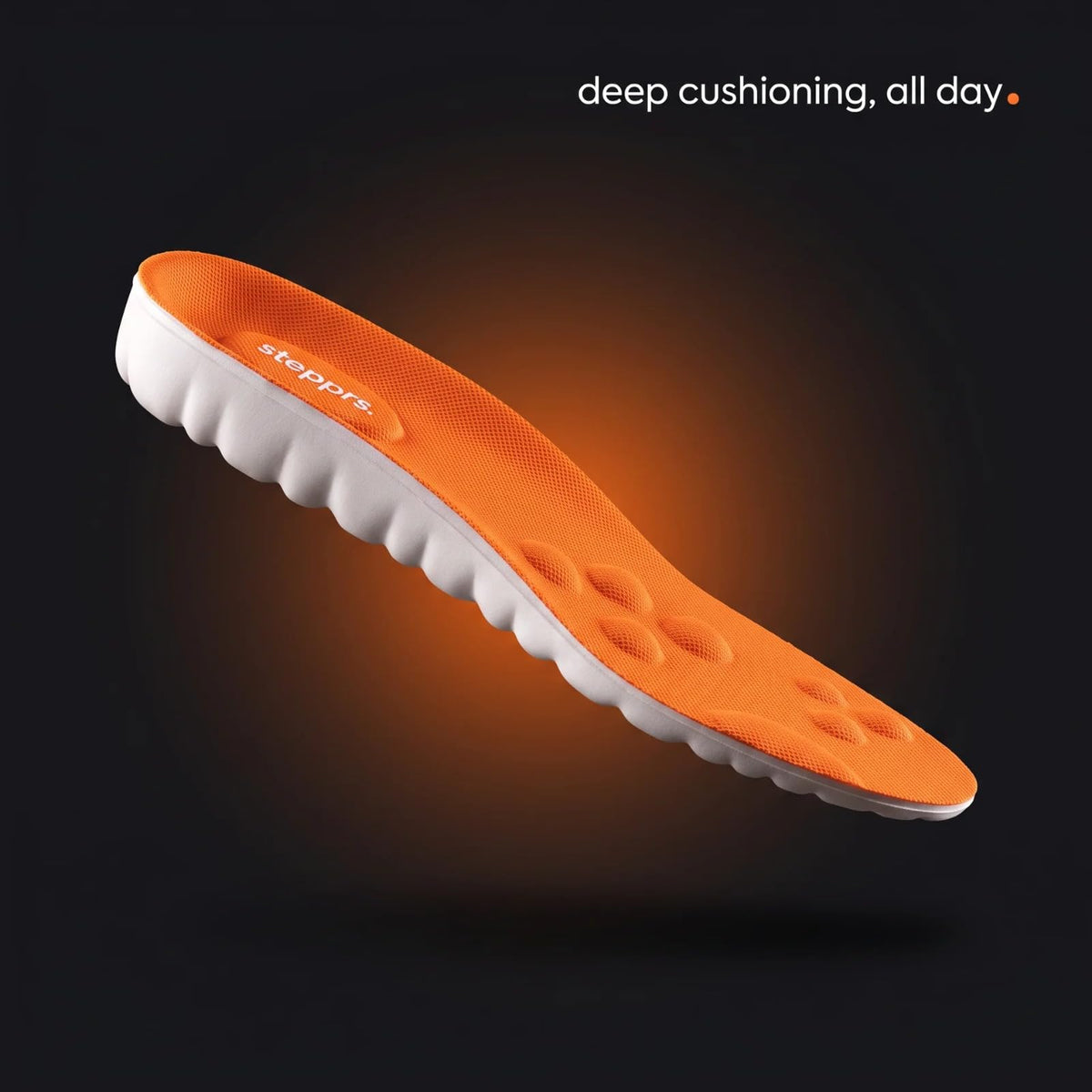 Original Stepprs Comfort Boosting Massage Insoles, 4D Memory Foam Thermal Insoles with Arch Support for Men and Women (Orange, EU 45-46)