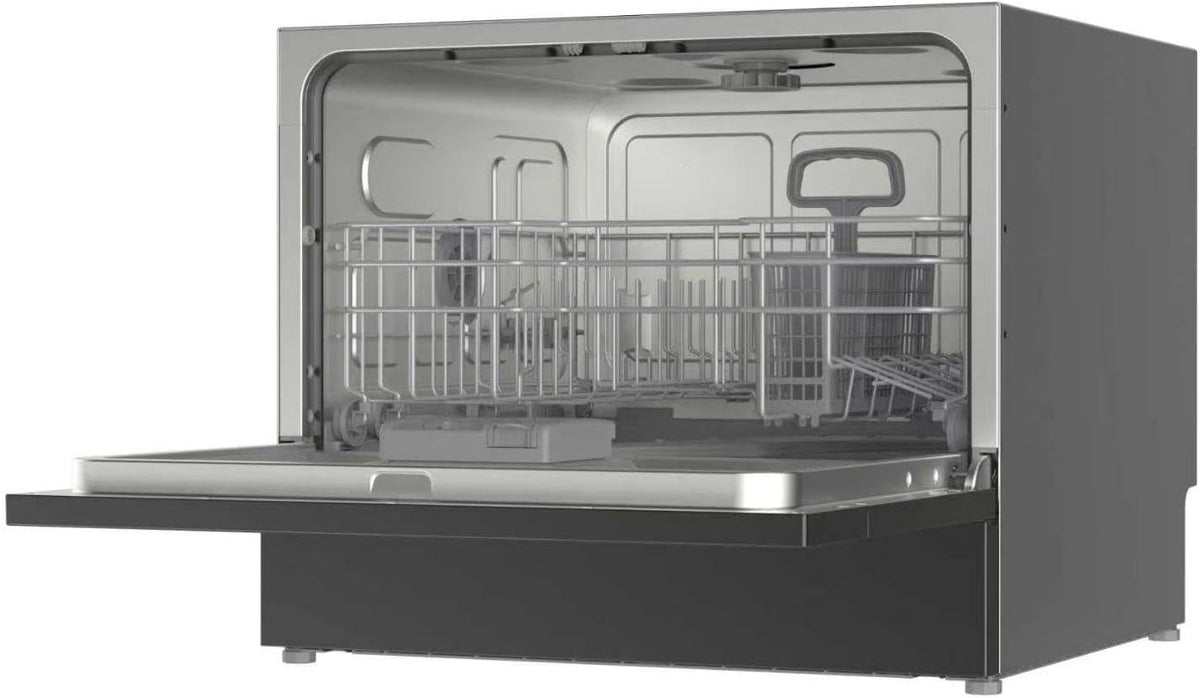 SIA TTD6BL Black Table Top Mini Dishwasher, 8 Programs, 6 Place Settings, Touch Control, Ideal for Kitchen Counter Top, Caravans, Mobile Homes, 2 Years Parts and Labour Guarantee