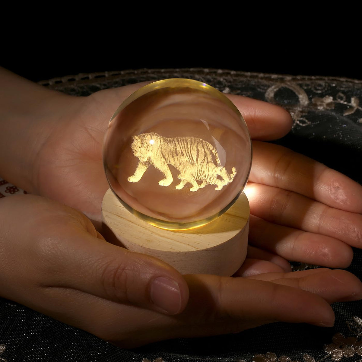 Glass Christmas Reindeer 3D Crystal Ball Christmas Ornaments