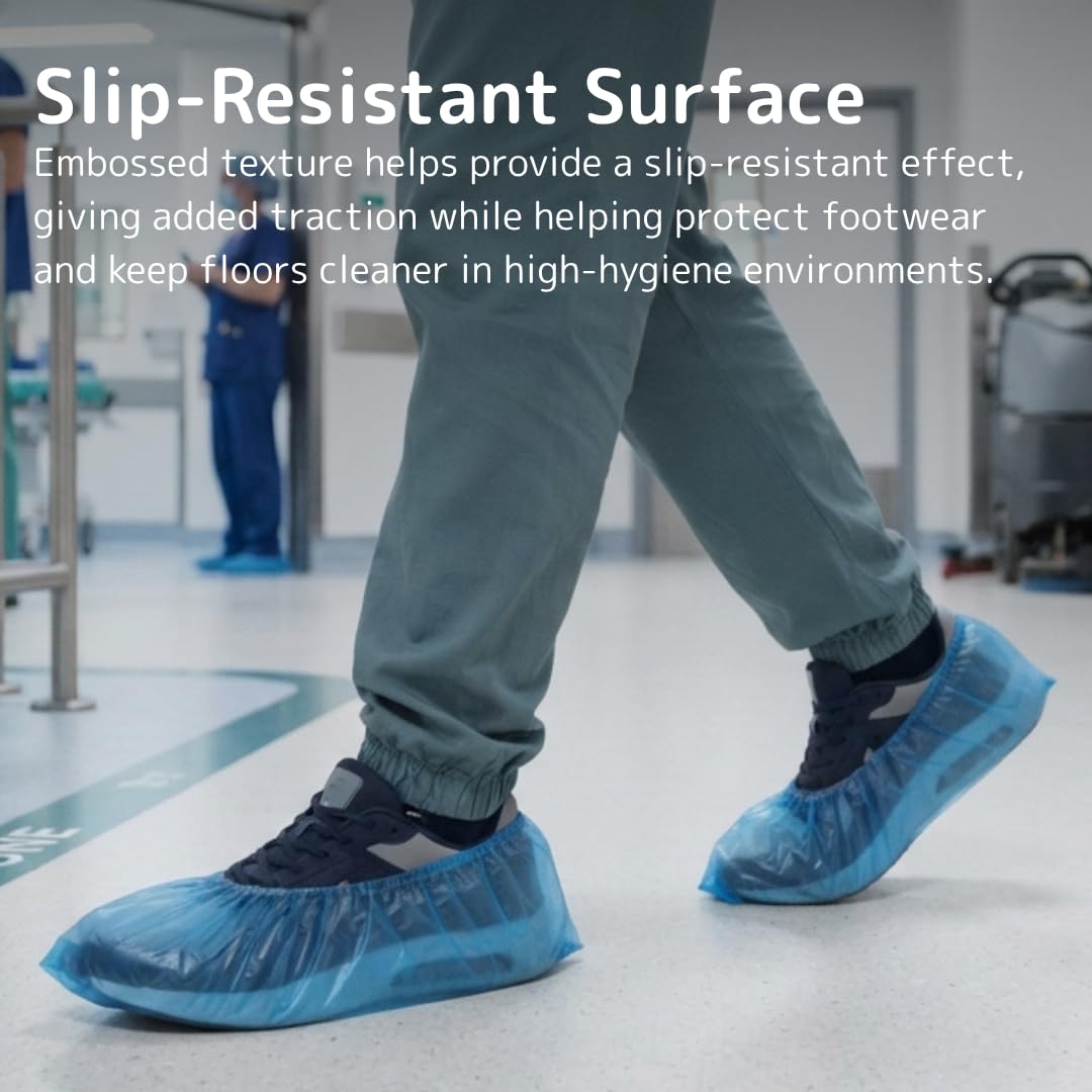 ABENA Shoe Cover | Extra Large Measuring 41x15cm | Blue Non-Sterile Single Use Shoe Covers Disposable | Durable Disposable Shoe Covers | Anti-Slip Boot Cover and Shoe Protector