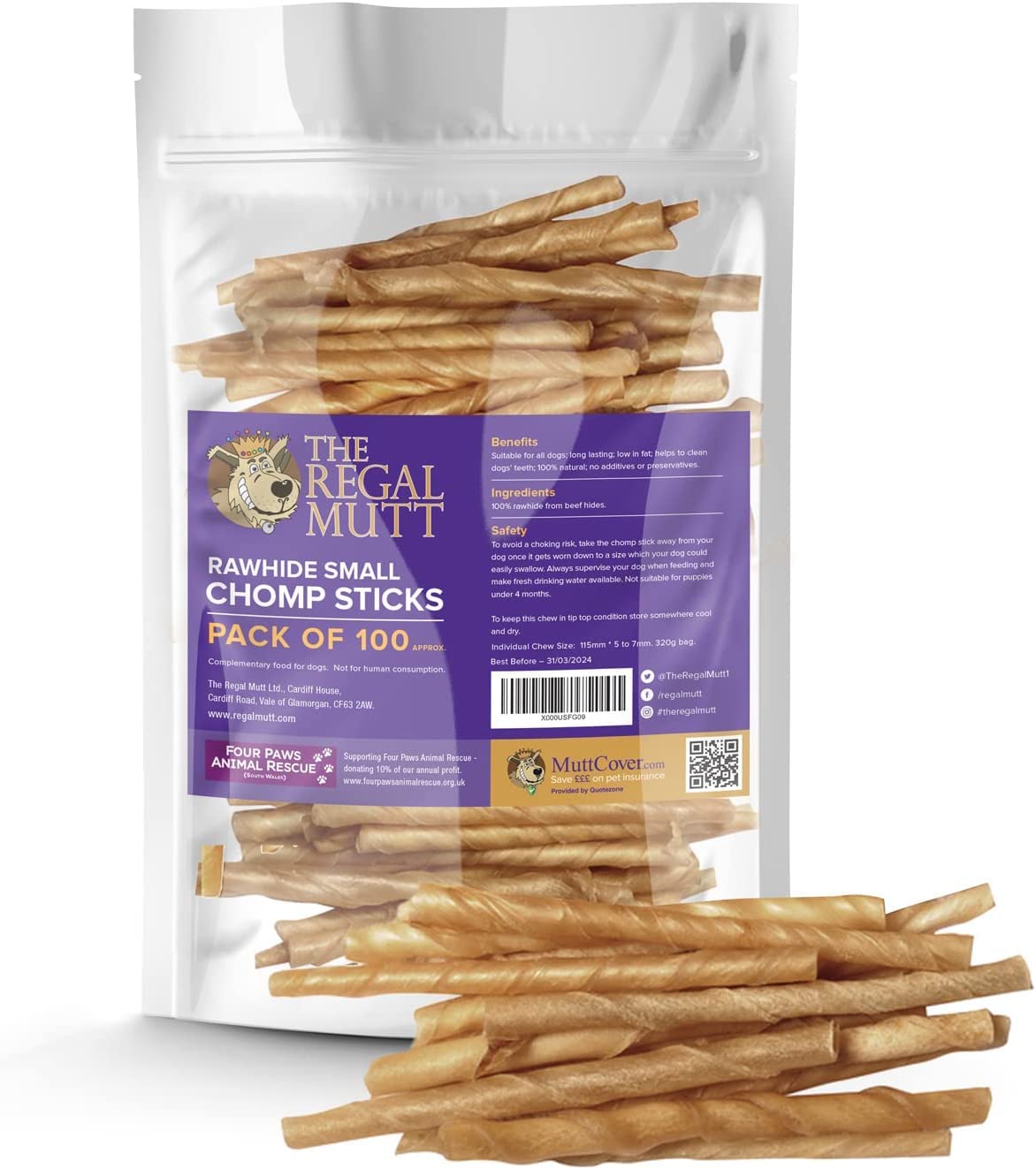The Regal Mutt - Chewy Twists with Chicken - 1kg Bag