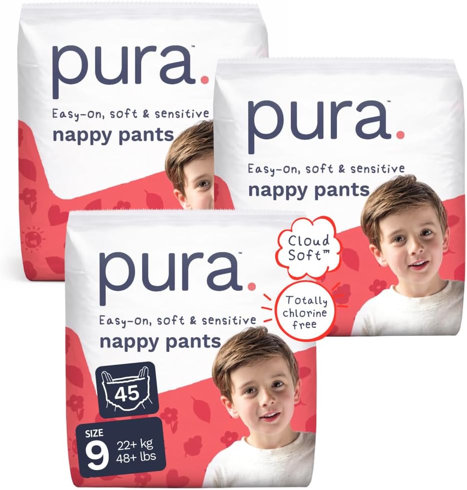 Pura Nappy Pants Size 9 (22kg+) 45 Count Sensitive Skin