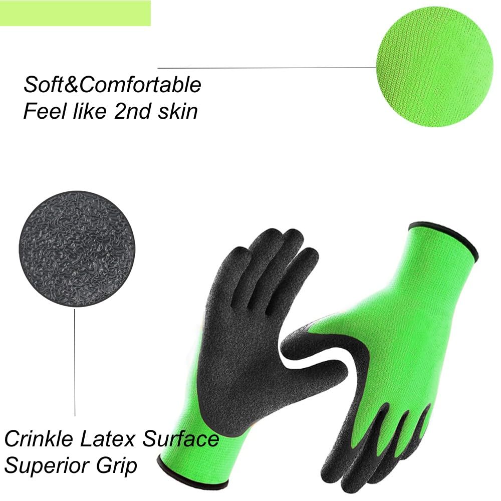 3 Pairs Gardening Gloves Superior Grip Work Gloves Durable Comfortable Breathable Multipurpose for Gardening Construction, Logistics,Warehousing,Landscaping (3Pairs Medium)