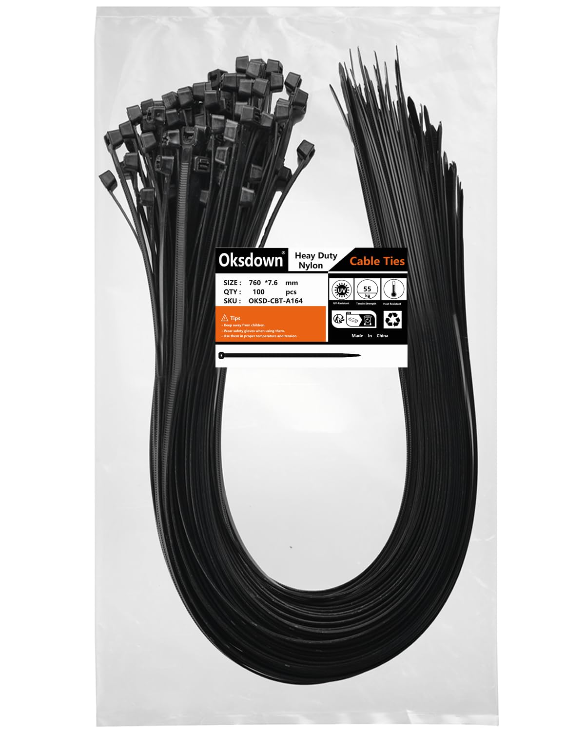 100 Pack Yellow Plastic Cable Ties 300mm×3.6mm Heavy Duty Strong Nylon Premium Self Locking 12 inch/30 cm Long Zip Tie Wraps