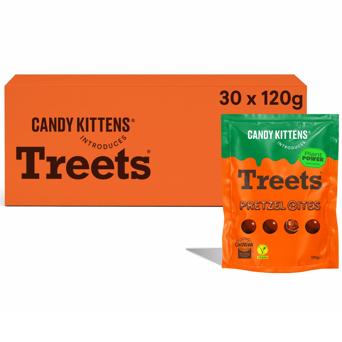 Candy Kittens Treets Rice Crispy Vegan Chocolate Snack, 120g, 1 Pack