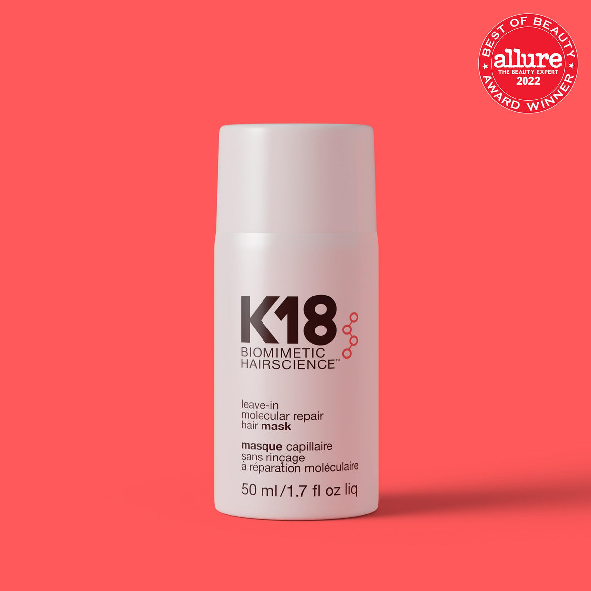 K18 Leave-In Molecular Hair Mask, Repairs Dry or Damaged Hair, Reverse Hair Damage from Bleach, Colour, Chemical Services & Heat
