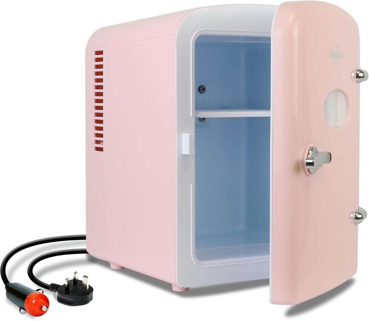 Koolatron Retro Mini Fridge For Bedrooms 12V Portable Cooler Refrigerator 4L Small 6 Can Table Top Quiet Mini Fridges For Skincare Food Drinks Kids Home Car & Travel Black