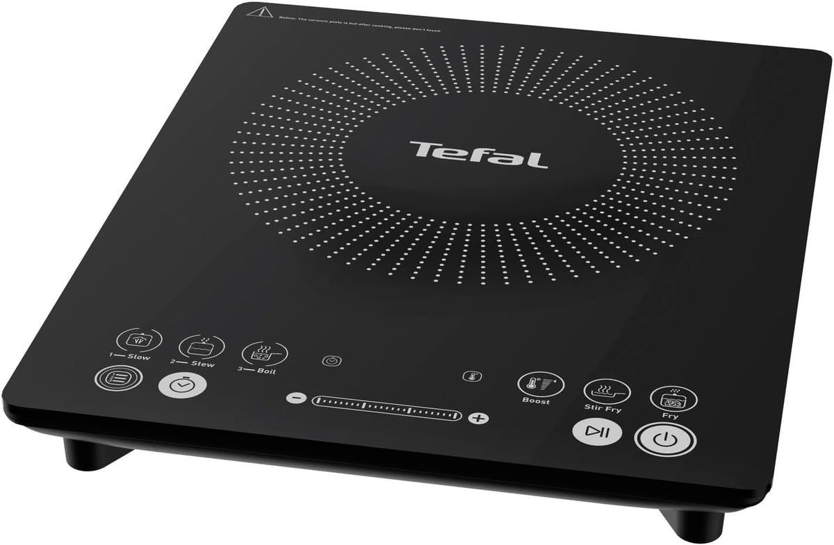 Tefal Slim Portable Induction Hob, 2100W, 6 Functions, Compact, Black