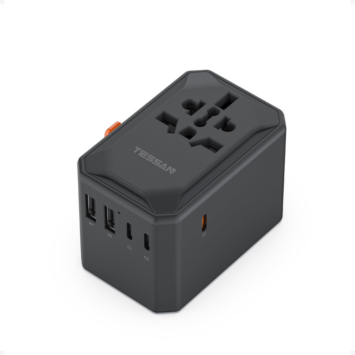 TESSAN Universal Travel Adapter Worldwide with 2 USB C and 2 USB A Ports