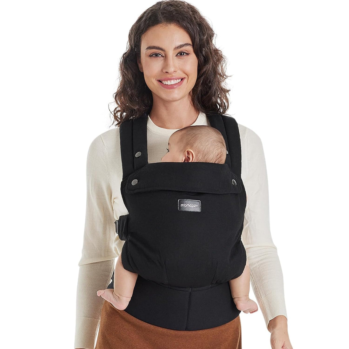 Momcozy Baby Carrier for 3-24M/3.2-20kg, Waist 64-127cm, Cotton Khaki