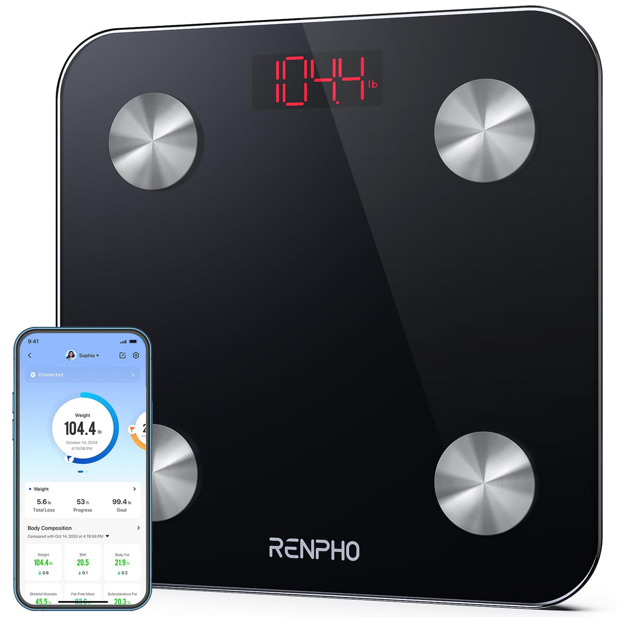 RENPHO Scales for Body Weight with App, 13 Body Metrics Tracking, Elis 1
