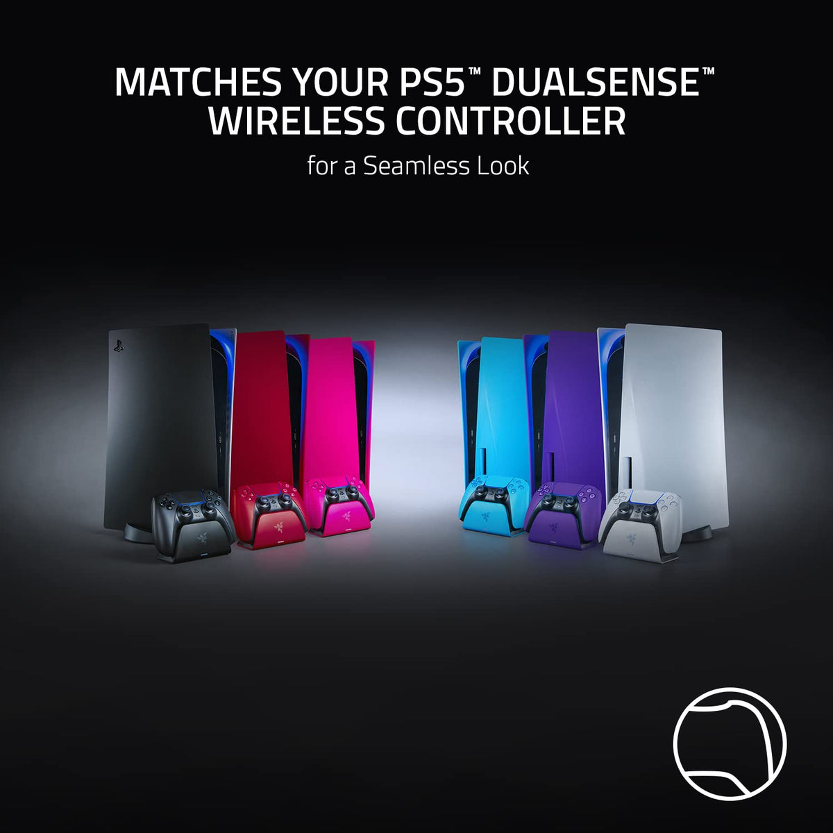 Razer Quick Charging Stand - Quick Charging Stand for PlayStation 5 Controller (Quick Charge, Curved Cradle Design, Powered by USB, One-Handed Navigation) Midnight Black