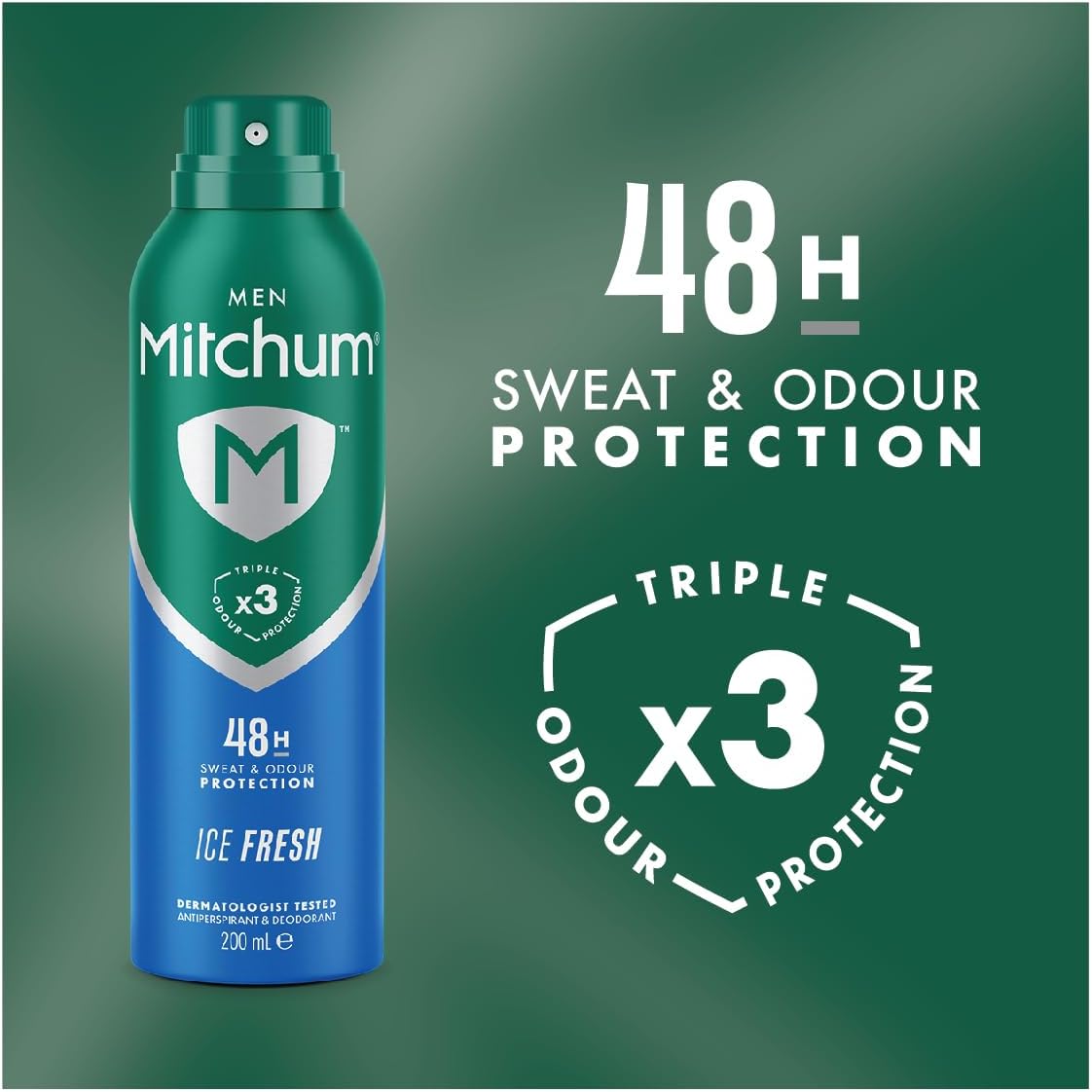 Mitchum Men Triple Odor Defense 48h Protection Deodorant Spray, 200ml