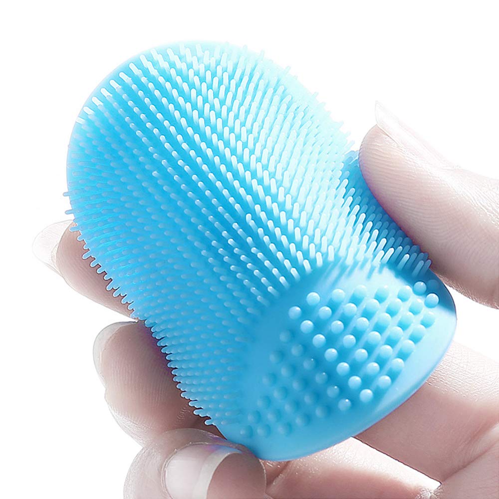 Baby Bath Brush, Baby Cradle Cap Brush, Silicone Massage Brush, Silicone Scrubbers Exfoliator Brush, Baby Skin Scrubbers Essential for Dry Skin, Cradle Cap and Eczema 2 Pack (Blue & Green)