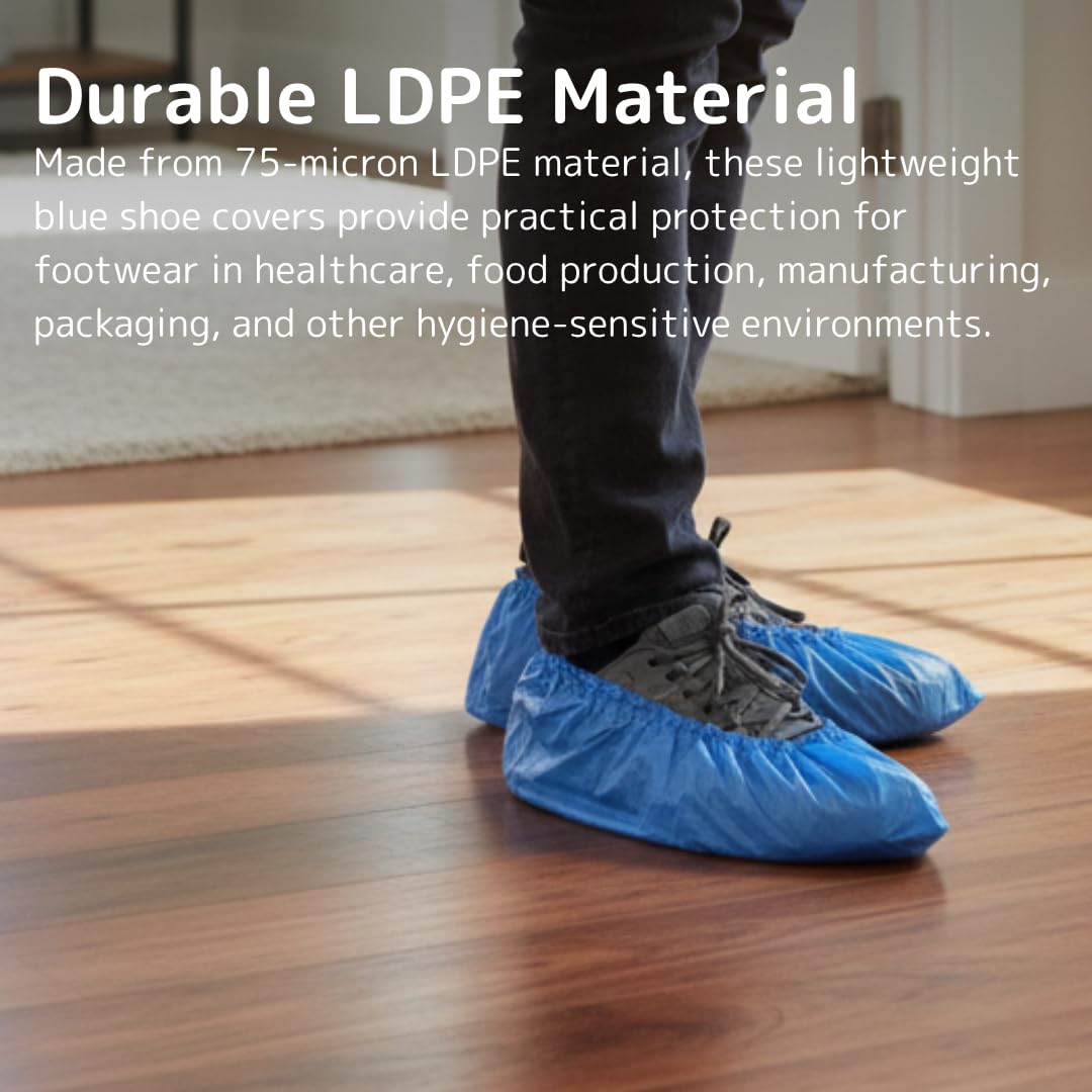 ABENA Shoe Cover | Extra Large Measuring 41x15cm | Blue Non-Sterile Single Use Shoe Covers Disposable | Durable Disposable Shoe Covers | Anti-Slip Boot Cover and Shoe Protector