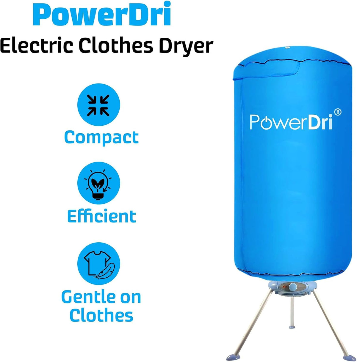 Electric Clothes Dryer 15kg Indoor Wet Laundry Warm Air Drying PowerDri (White)