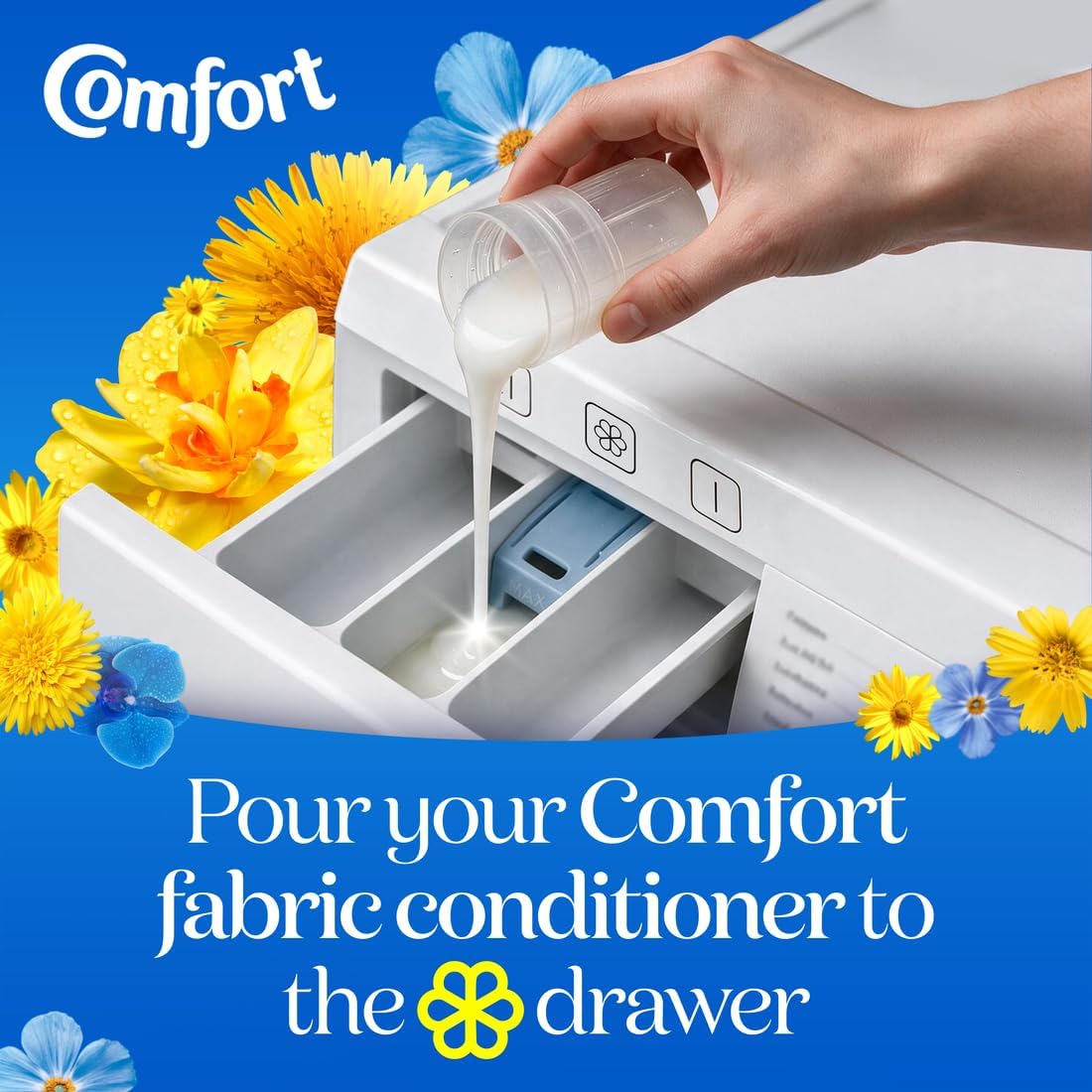 Comfort Fresh Blue Skies Fabric Conditioner Softener with Motion-Activated Fragrance Technology 100 Days of Freshness 160 washes (4.8 L)