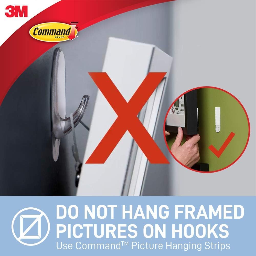 Command Small Hooks with Clear Strips, Pack of 2 Hooks + 4 Adhesive Strips, Transparent - Indoor Use - Suitable for Hanging Items up to 450 g - Damage Free Hanging