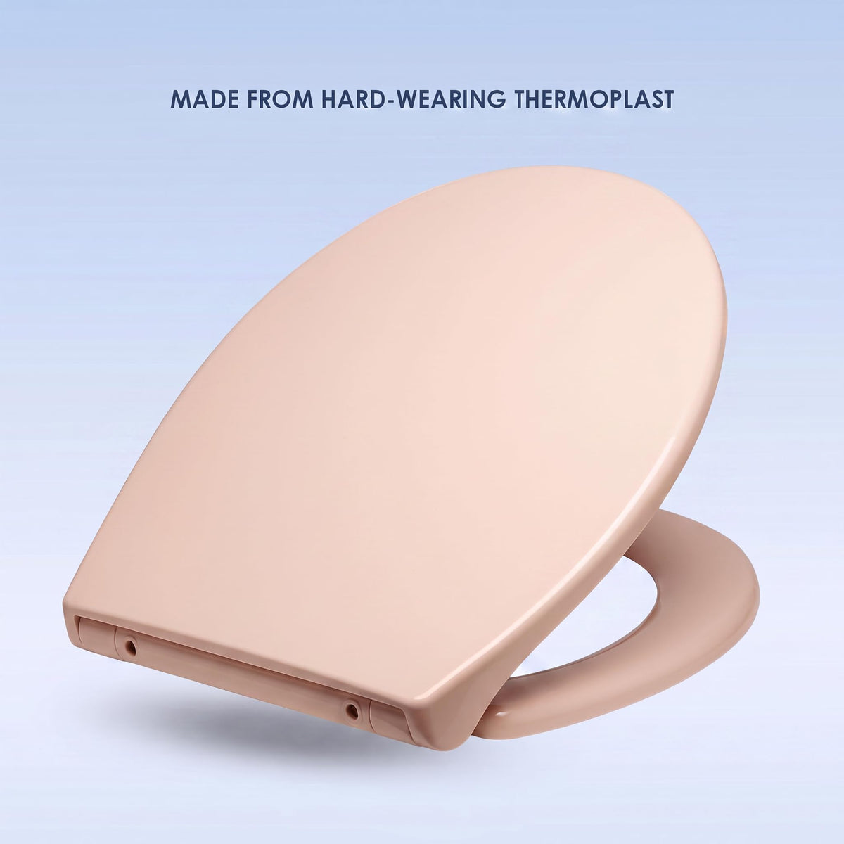 AQUALONA® Premium Thermoplastic Toilet Seat Soft Close Hardwearing Seat with Two Button Hinge Release D Shaped Easy to Clean Simple Installation Top and Bottom Fittings (White - D Shape)