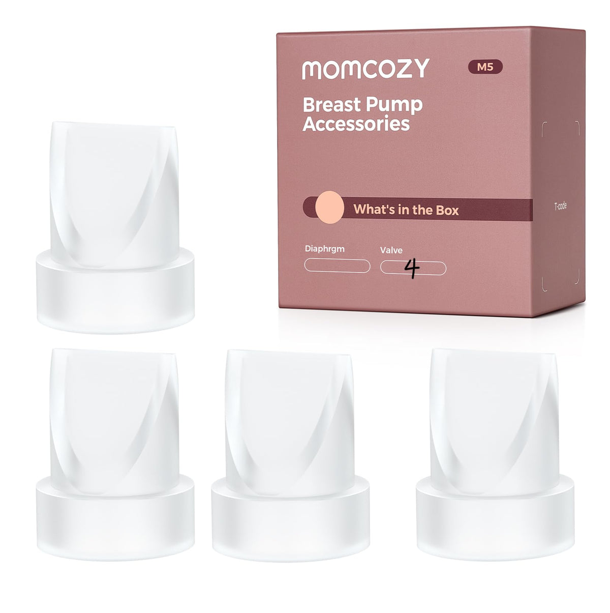 Momcozy Full Set Collector Cup Only Compatible with Momcozy M5 NOT for Others. Original M5 Breast Pump Replacement Accessories (160ml, with Double-Sealed Flange 24mm)