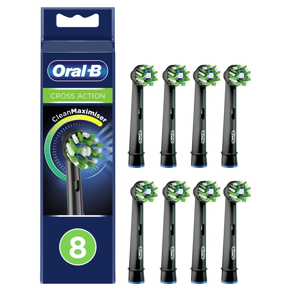 Oral-B Pro Cross Action Electric Toothbrush Heads, 4 Count, Black
