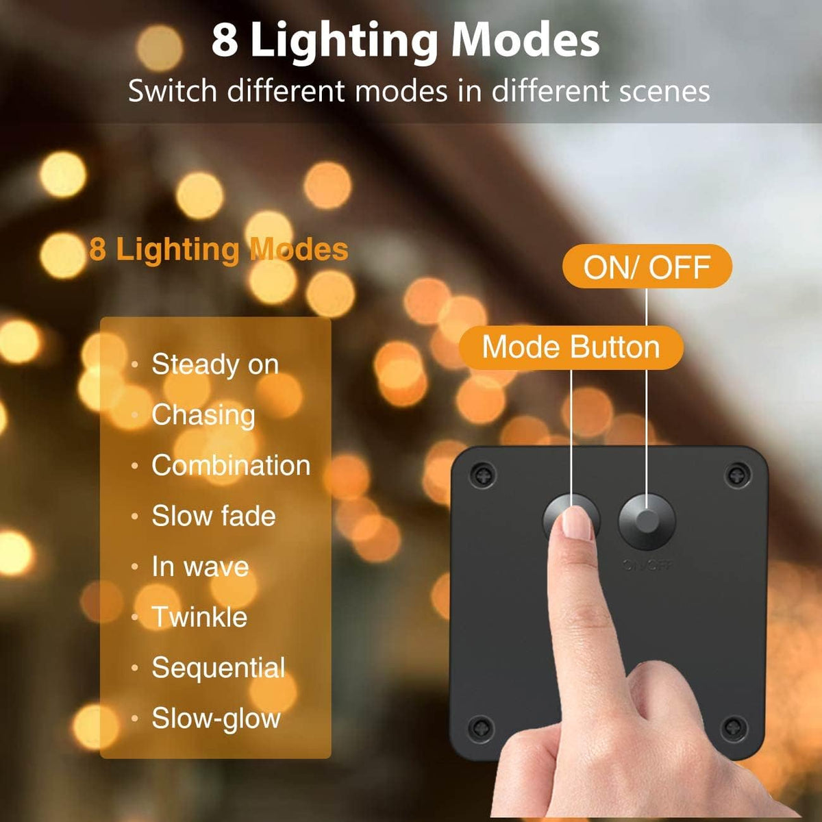 litogo 120 LED Solar String Lights Outdoor, 12M/40Ft 8 Modes Solars Garden Lights Waterproof Copper Wire Decorative Solar Fairy Lights for Patio, Gate, Yard, Trees, BBQ, Wedding, Party