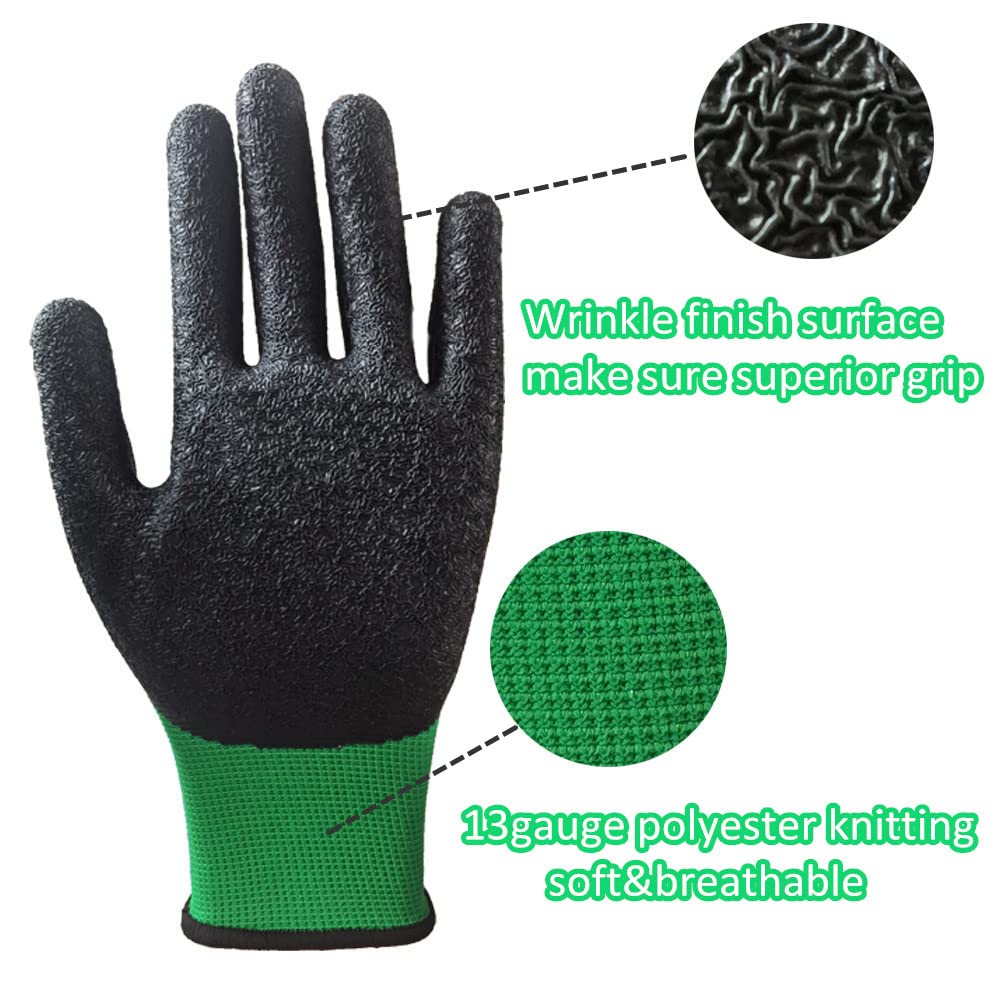 3 Pairs Gardening Gloves Superior Grip Work Gloves Durable Comfortable Breathable Multipurpose for Gardening Construction, Logistics,Warehousing,Landscaping (3Pairs Medium)